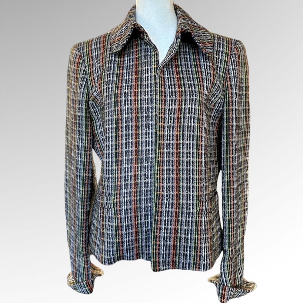 Ellen Tracy Multi-colored Tweed Blazer